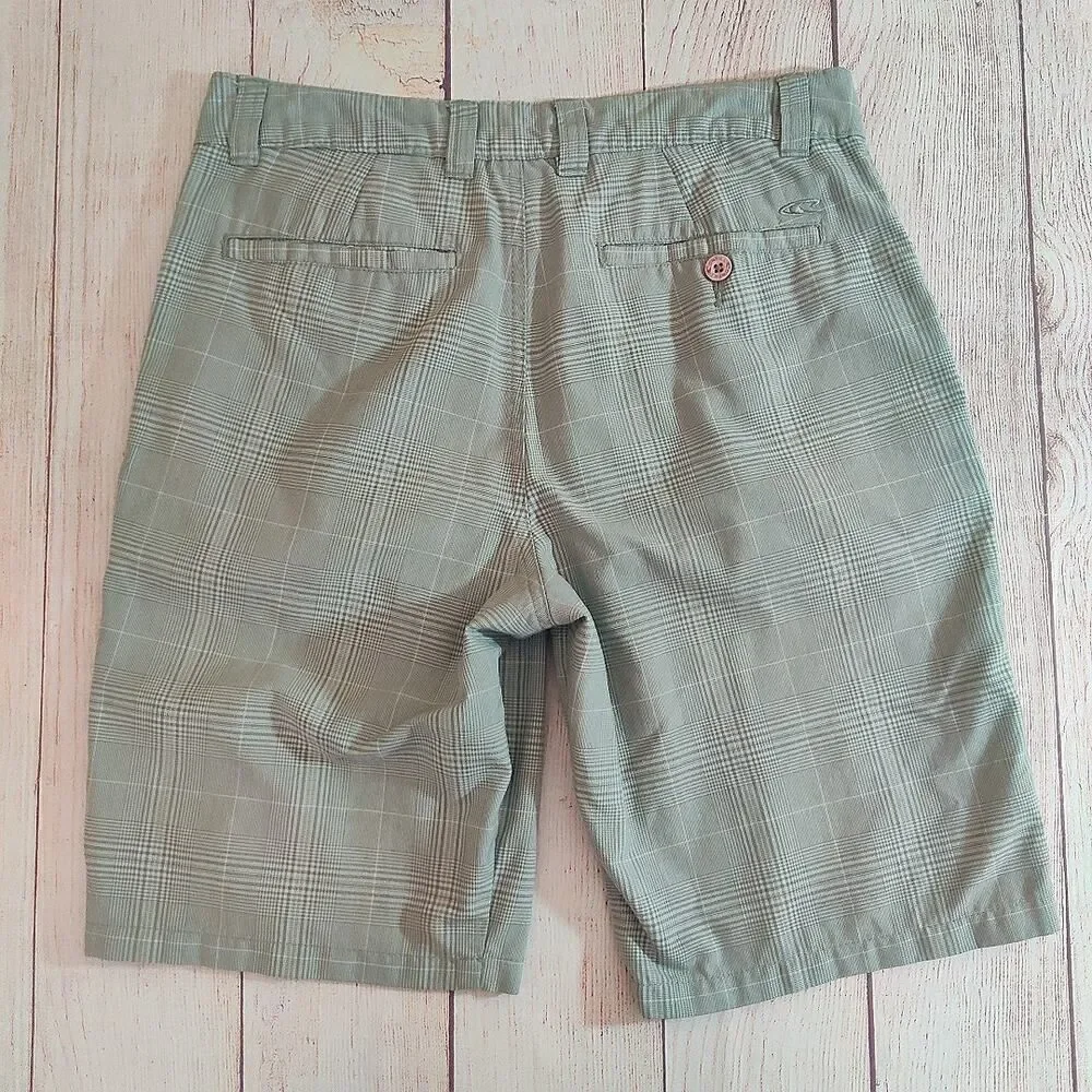 O'Neill plaid flat front chino shorts sz 30